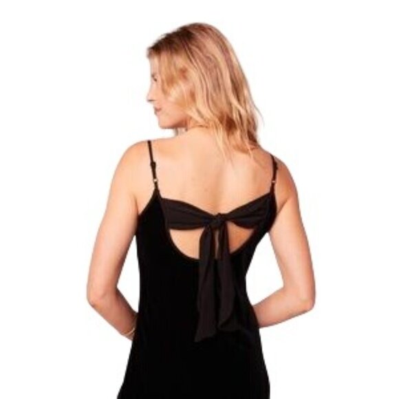 NWT Band of the Free XS Sexy Black Velvet Night Out Spaghetti Strap Dress - Picture 4 of 15